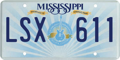 MS license plate LSX611