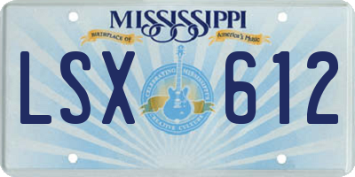 MS license plate LSX612