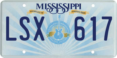 MS license plate LSX617