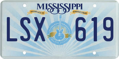 MS license plate LSX619