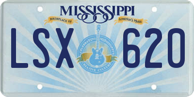 MS license plate LSX620