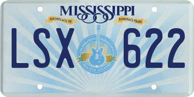 MS license plate LSX622