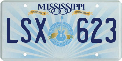 MS license plate LSX623