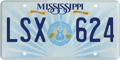 MS license plate LSX624