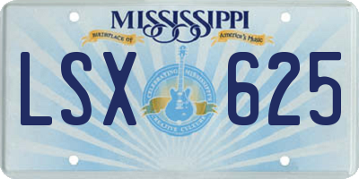 MS license plate LSX625