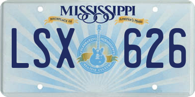 MS license plate LSX626