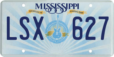 MS license plate LSX627