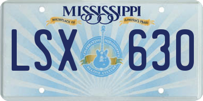 MS license plate LSX630