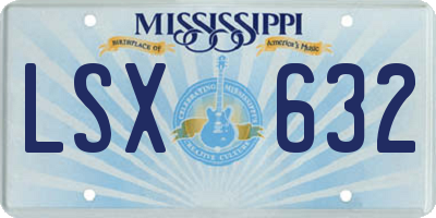 MS license plate LSX632