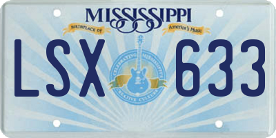 MS license plate LSX633