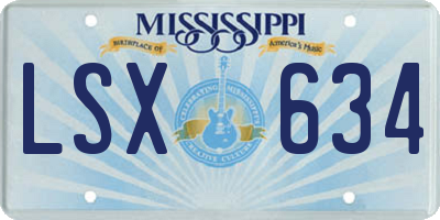 MS license plate LSX634