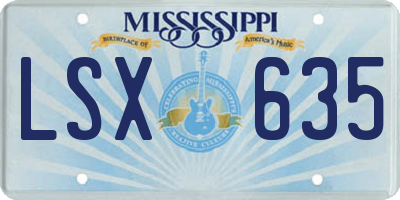 MS license plate LSX635