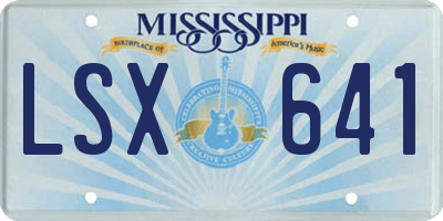 MS license plate LSX641