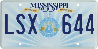 MS license plate LSX644