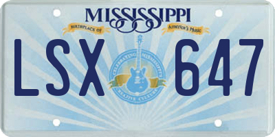 MS license plate LSX647