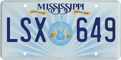 MS license plate LSX649