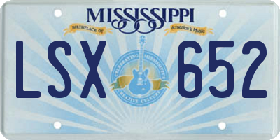 MS license plate LSX652