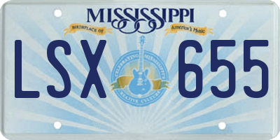 MS license plate LSX655