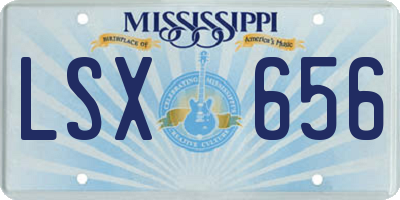 MS license plate LSX656