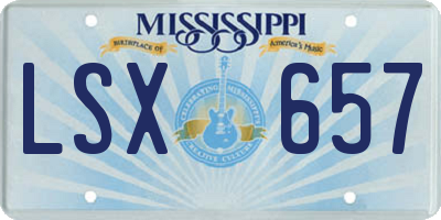 MS license plate LSX657