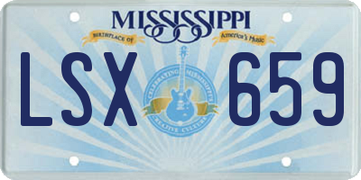 MS license plate LSX659
