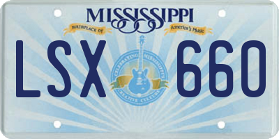 MS license plate LSX660