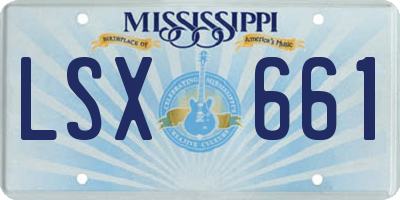 MS license plate LSX661