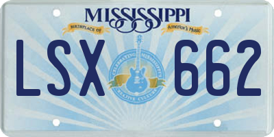 MS license plate LSX662