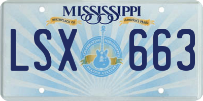 MS license plate LSX663