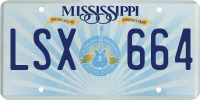 MS license plate LSX664
