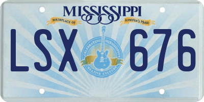 MS license plate LSX676