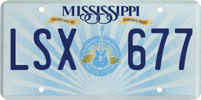 MS license plate LSX677