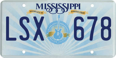 MS license plate LSX678