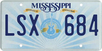 MS license plate LSX684