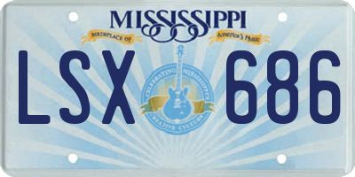 MS license plate LSX686