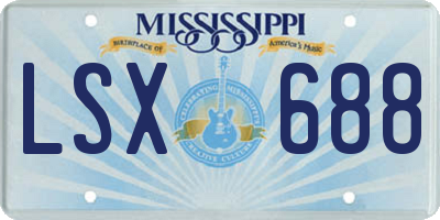 MS license plate LSX688