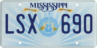 MS license plate LSX690
