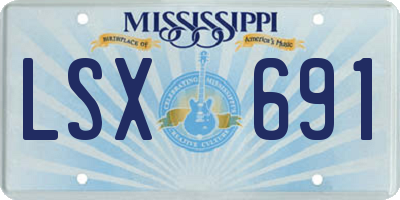 MS license plate LSX691