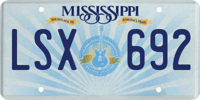 MS license plate LSX692
