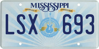 MS license plate LSX693