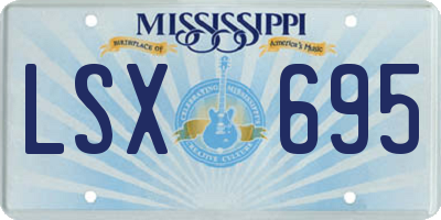 MS license plate LSX695