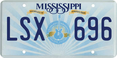 MS license plate LSX696