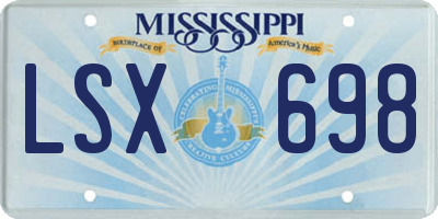 MS license plate LSX698