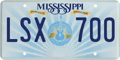 MS license plate LSX700