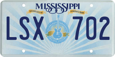 MS license plate LSX702