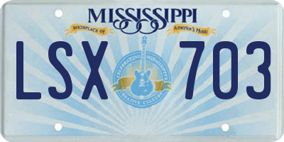 MS license plate LSX703