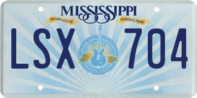 MS license plate LSX704