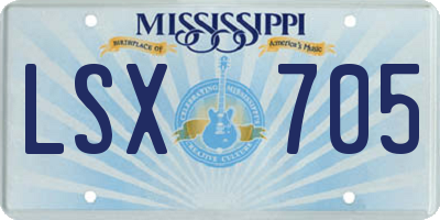 MS license plate LSX705