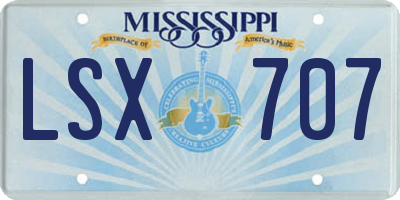 MS license plate LSX707