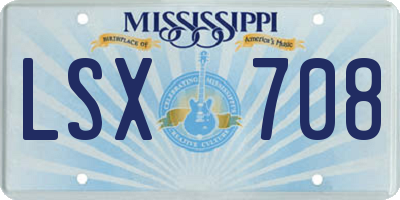 MS license plate LSX708
